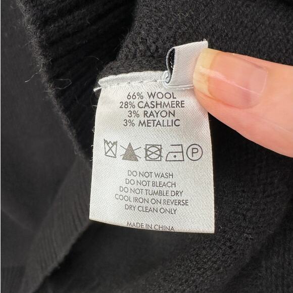 NWT Bella Freud Billie Jean Metallic Gold Stripe Turtleneck Sweater Black M - Picture 12 of 16